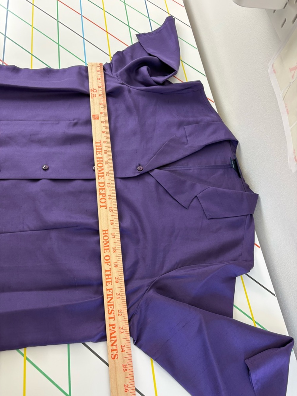 Vintage Venezia Purple Silk Button-Up Blouse size 16 Like New Y2K Plus Size - Picture 6 of 7